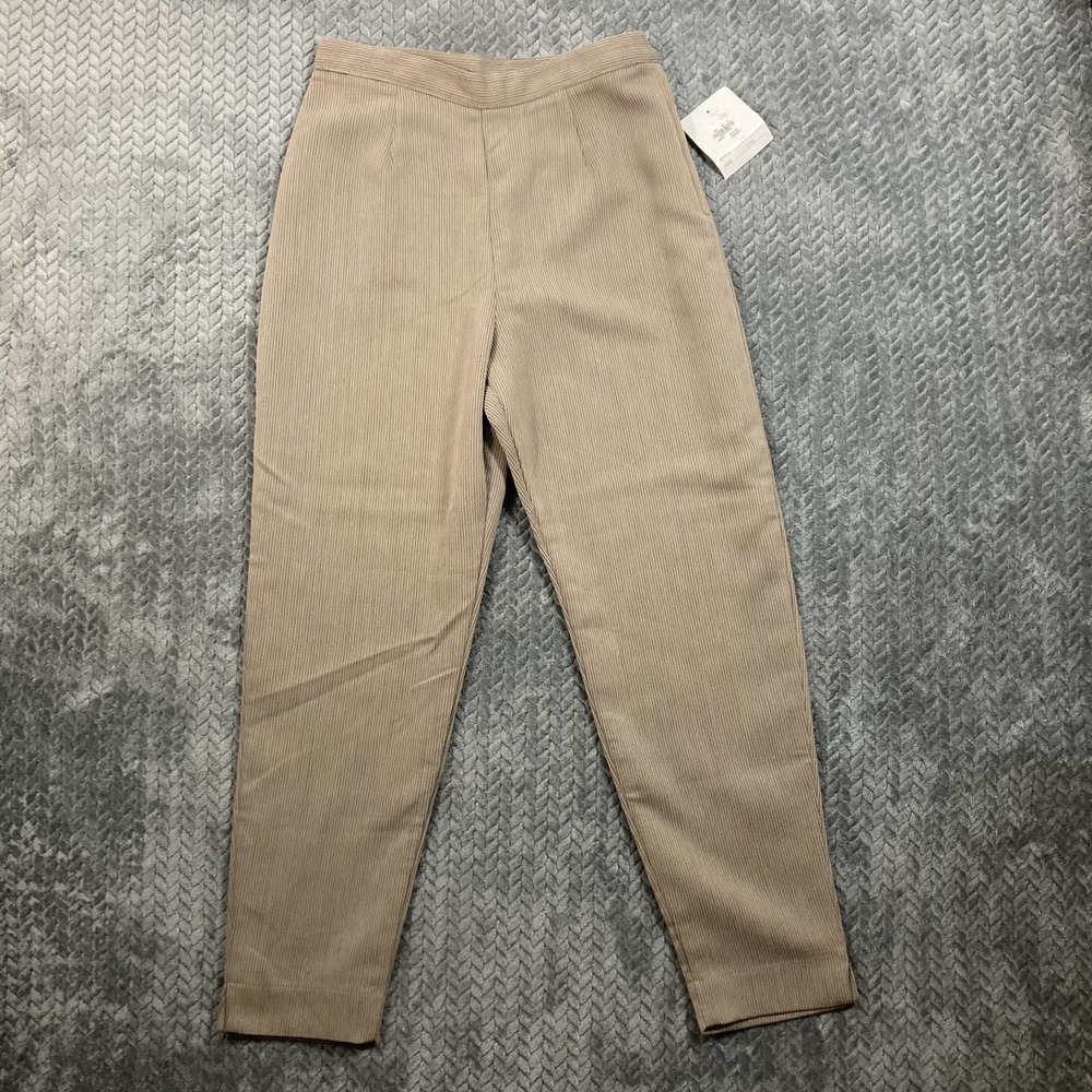 Rev-Up Pants Women 11/12 37511 Beige Tapered Leg High Rise Pull On New